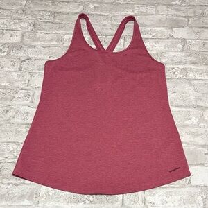 Patagonia Women's Heathered Pink Tank Top
Cross Back Style